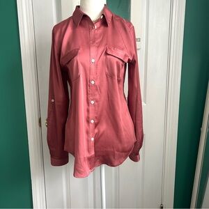 LOFT silky blouse , terra-cotta color sz. Small